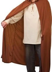 Wicked Costumes Hooded Cape 52" - Brown - Star Wars Jedi Style