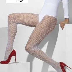 Smiffys White Fishnet Tights