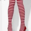 Smiffys Hoisery Red & White Striped Stockings