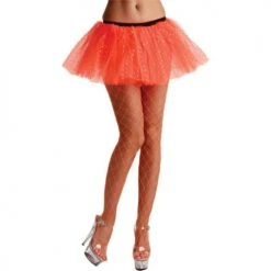 Wicked Costumes Hoisery Neon Orange Diamond Net Tights