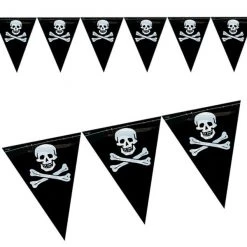 Bristol Novelties Ltd Pirate Bunting 7m - Skull & Crossbones Flag String
