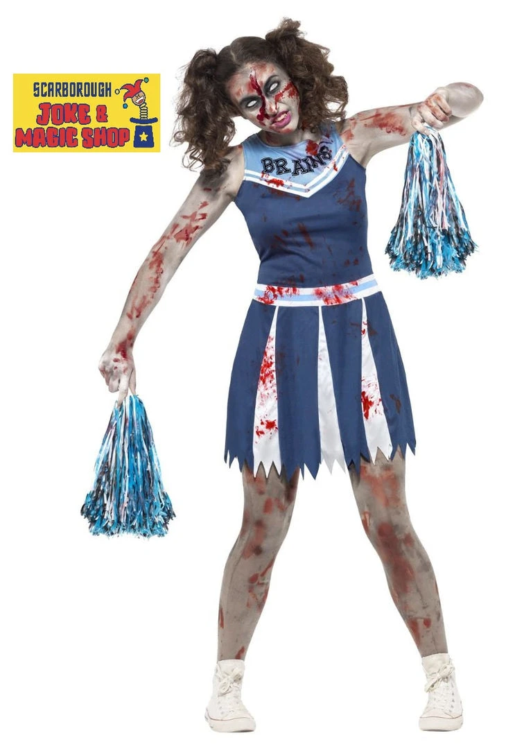 Smiffys Women's Costumes Zombie Cheerleader Costume - Teen/Petite 1 Smiffys Women's Costumes Zombie Cheerleader Costume - Teen/Petite