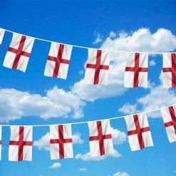 Bristol Novelties Ltd St George Flag Bunting - 7m String Of England Flags Flags & Bunting