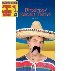 Wicked Costumes Beards & Tashes Mexican Gringo Moustache - Black