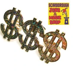 Smiffys Dollar Sign Bling Ring - Knuckle Duster Style Ring