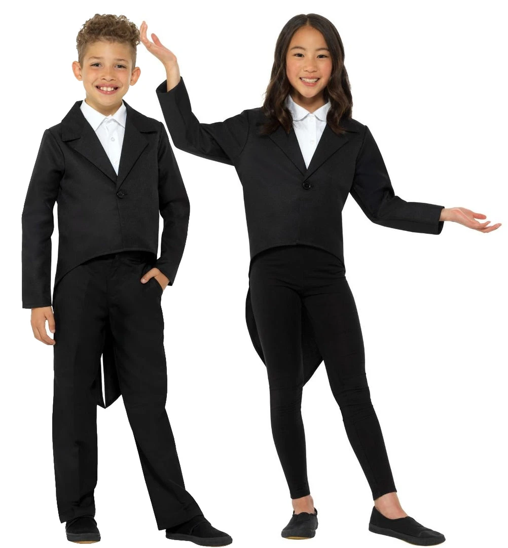 Smiffys Tailcoat BLACK Kids Costume 1 Smiffys Tailcoat BLACK Kids Costume