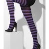 Smiffys Hoisery Purple & Black Striped Tights