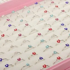 Stands Out Ltd Novelties Rhinestone Linked Hearts Ring ~ Adjustable Size