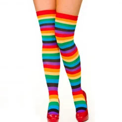 Wicked Costumes Hoisery Rainbow Striped Stockings