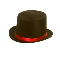 Wicked Costumes Top Hat - Black Felt W. Red Ribbon