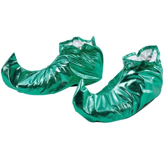 Bristol Novelties Ltd Elf Shoe Covers - Metallic Green Jester/Clown Shoes 1 Bristol Novelties Ltd Elf Shoe Covers - Metallic Green Jester/Clown Shoes