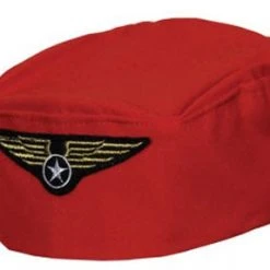 Wicked Costumes Hats Flight Attendant Cap - Red