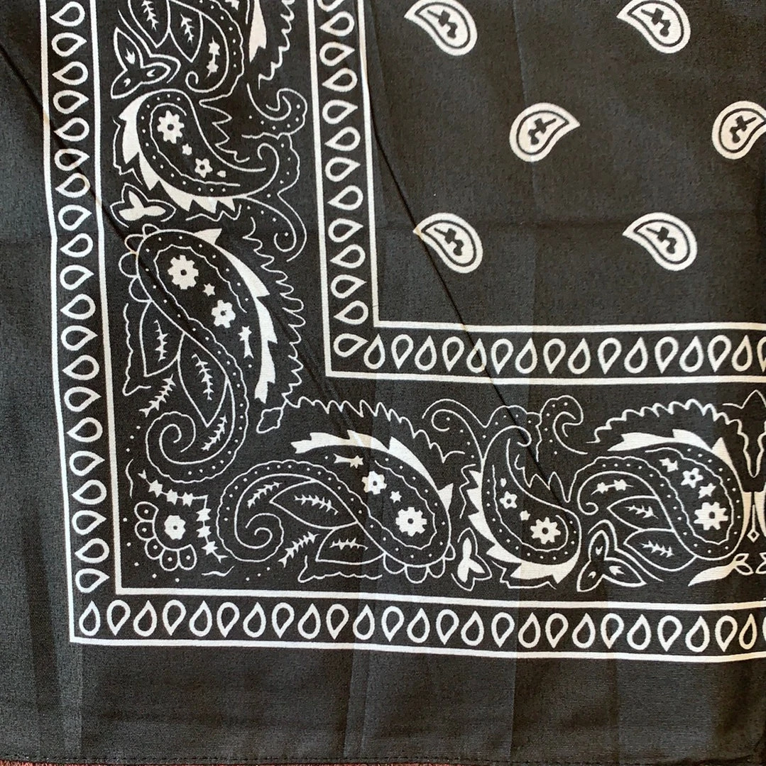 Wicked Nights Black Paisley Bandana Hats 2 Wicked Nights Black Paisley Bandana Hats