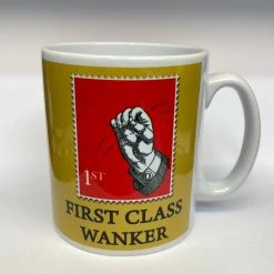 The Scarborough Joke Shop First Class Wanker Mug Novelty Mugs
