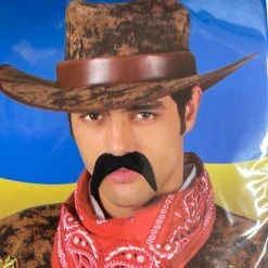 Wicked Costumes Beards & Tashes Cowboy Tash Moustache Black